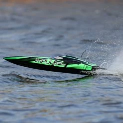 Pro Boat Impulse 32" Brushless Deep-V RTR with Smart, Black/Green for Electric Boats -Pro Boat RC Boats Sales PRB08037T1 A17 V5WG1KGS