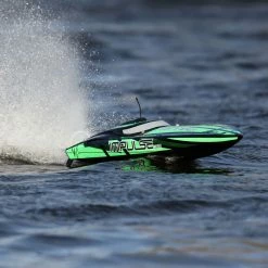 Pro Boat Impulse 32" Brushless Deep-V RTR with Smart, Black/Green for Electric Boats -Pro Boat RC Boats Sales PRB08037T1 A18 V5WG1KGS